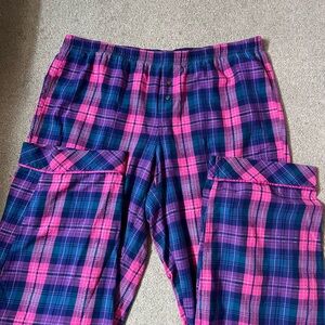 Victoria's Secret Plaid Pajama Bottoms - Pink and Blue